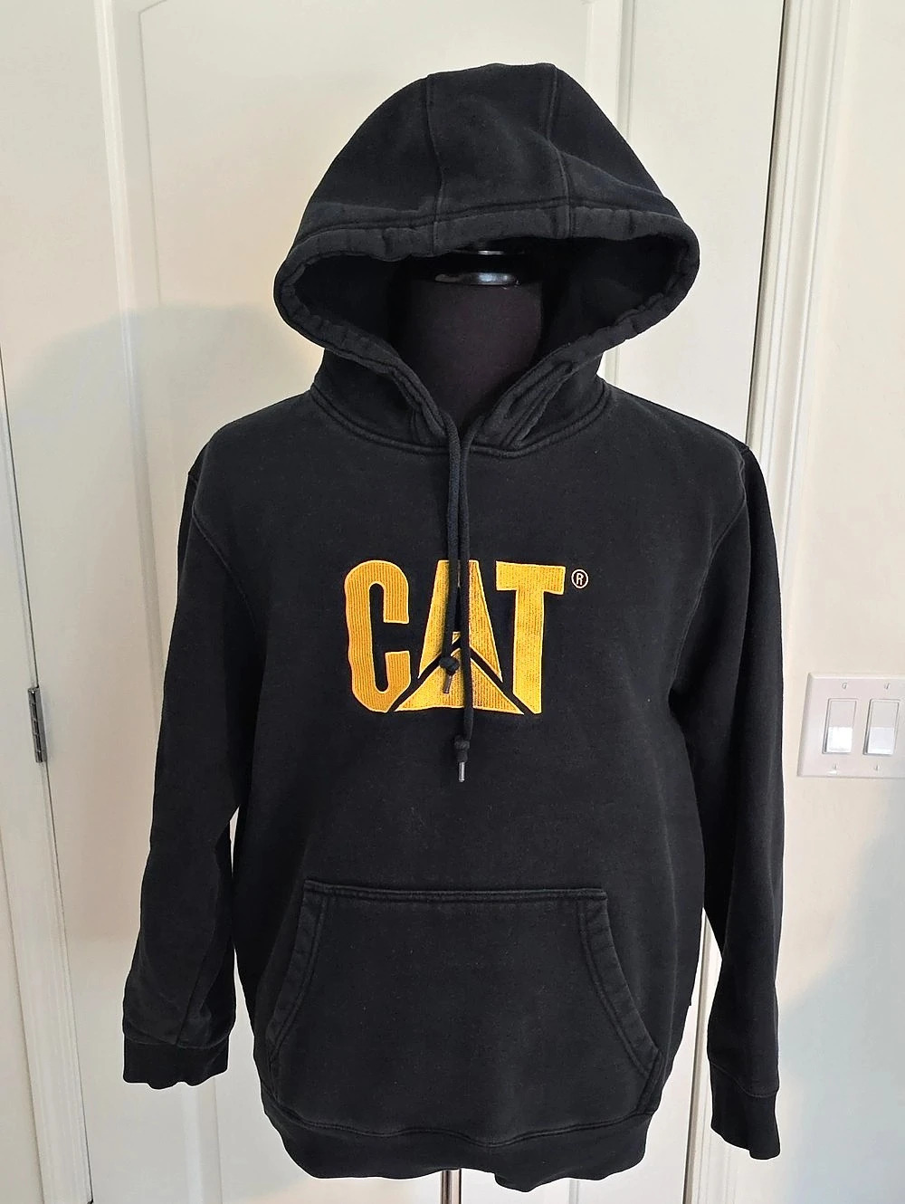 CAT Black Logo Hoodie Size XL